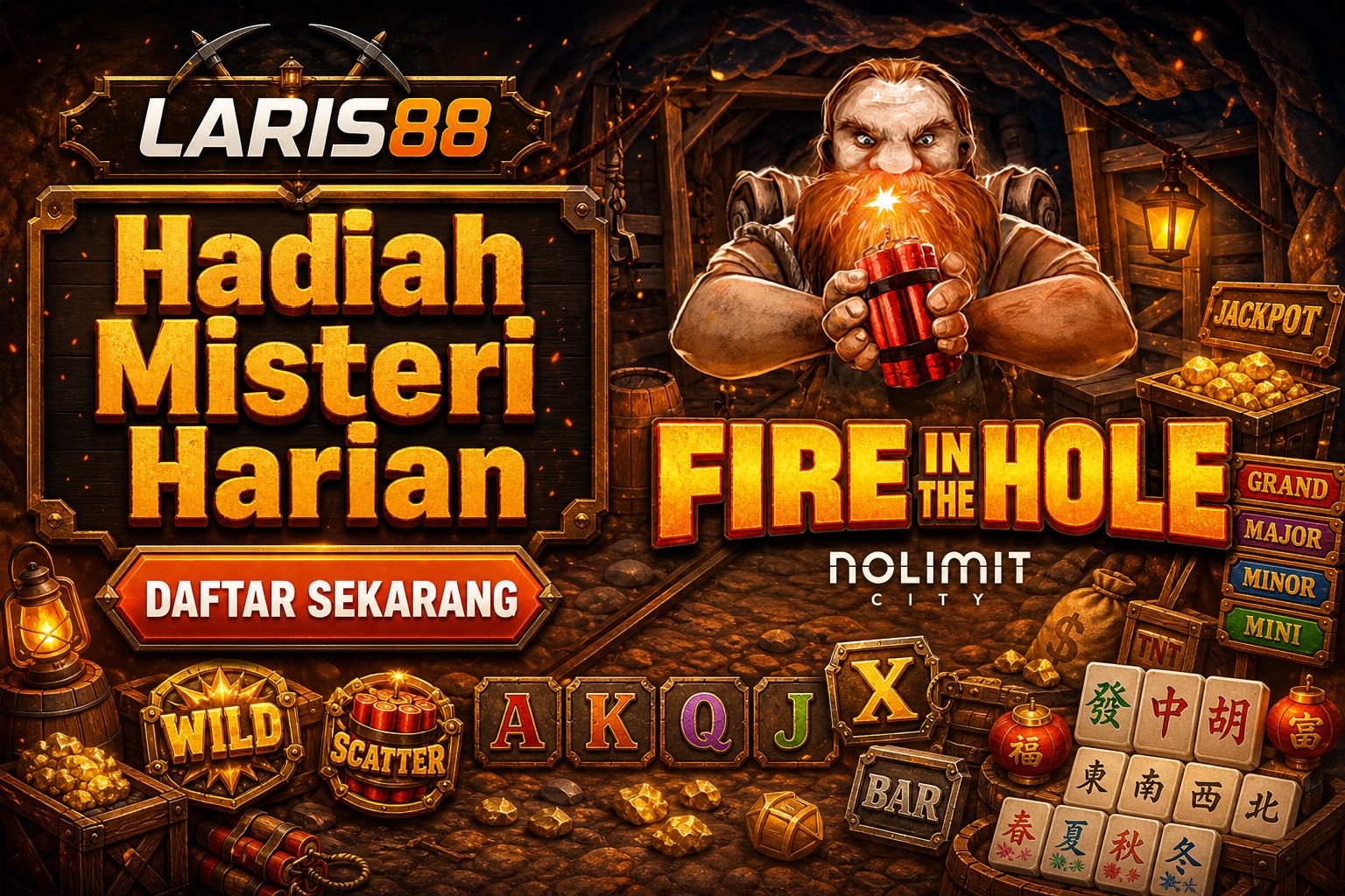 Ilustrasi meja redaksi dengan catatan pendaftaran LARIS88 dan daftar hadiah pemain baru